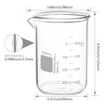 6PCS Heavy Duty 500ml Glass Lab Beakers