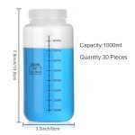 Kestun 32oz Wide Mouth Plastic Laboratory Bottles