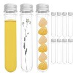 Clear Plastic Test Tubes with Screw Caps - 20 Pack