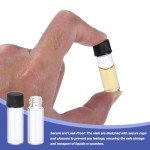 PATIKIL 2ml Clear Glass Vials, 25-Pack with Caps