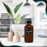 Amber Glass Jars with Lids - 12 Pack