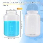 Tatuo 2 Pack 67.6oz Wide Mouth Sample Bottles