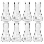 PATIKIL 150ml Borosilicate Erlenmeyer Flask Set 8Pcs