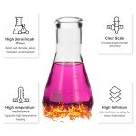 PATIKIL 150ml Borosilicate Erlenmeyer Flask Set 8Pcs