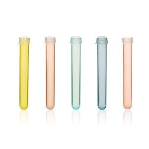 Assorted Color Plastic Test Tubes with Flex Caps