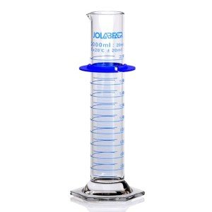 2L Borosilicate Glass Graduated Cylinder with Anti-Tip Base