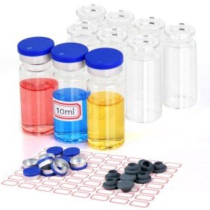 10ml Clear Glass Headspace Vials with Caps - 10 Pack