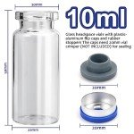 10ml Clear Glass Headspace Vials with Caps - 10 Pack
