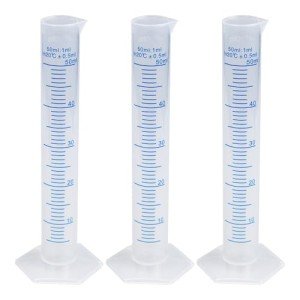 3PCS 50ml Plastic Graduated Measuring Cylinders