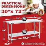 DuraSteel 30x72 Stainless Steel Prep Table