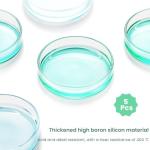 60mm High Borosilicate Glass Petri Dishes (5-pack)