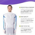 White Disposable Isolation Gowns, Medium - 5 Pack
