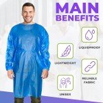 Blue Disposable Isolation Gown Pack of 10, Large