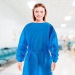 Blue Disposable Isolation Gown Pack of 10, Large