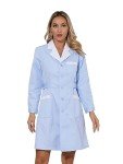 Blue A-Line Nurse Scrub Lab Coat Uniform