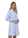 Blue A-Line Nurse Scrub Lab Coat Uniform