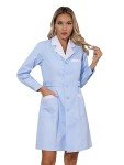 Blue A-Line Nurse Scrub Lab Coat Uniform