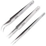 Precision Tweezers Set - 3pcs Stainless Steel