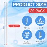 20 Pcs Immersion Glass Lab Thermometers 12 Inch