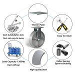 8" Heavy-Duty Industrial Metal Casters - 1300 lb Capacity