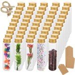 50 Pack Clear Plastic Test Tubes with Caps