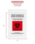 GPI 4"x6" Biohazard Zip Bags - 100 Pack