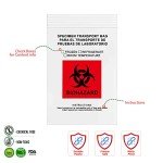 GPI 4"x6" Biohazard Zip Bags - 100 Pack