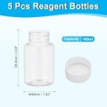 5 Pcs 100ml Wide Mouth Lab Reagent Bottles