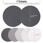 Heat Resistant Pot Mats and Woven Trivets Set