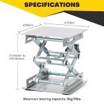 4" x 4" Stainless Steel Lab Scissor Lift Stand