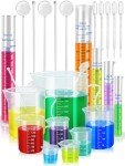 Plastic Graduated Cylinders and Beakers Set with Pipettes