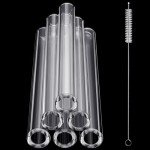 Borosilicate Glass Blowing Tubes with Brush - 6 Pack