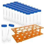 50ml Plastic Centrifuge Tubes with Screw Caps - 100 Pack