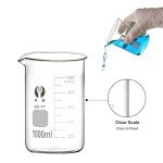 ZEEROQOLAB 5-Piece Glass Beaker Set with Accessories