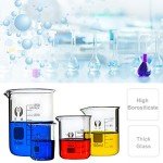 ZEEROQOLAB 5-Piece Glass Beaker Set with Accessories