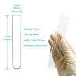 HUAOU 10pcs 60ml Borosilicate Glass Test Tubes