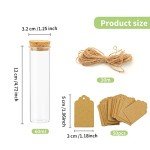 20 Pcs 60ml Clear Flat Test Tubes with Corks