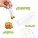 20 Pcs 60ml Clear Flat Test Tubes with Corks
