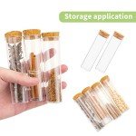 20 Pcs 60ml Clear Flat Test Tubes with Corks