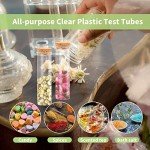 20 Pcs 60ml Clear Flat Test Tubes with Corks