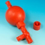 Globe Scientific Red Pipette Filler Bulb with Adapter