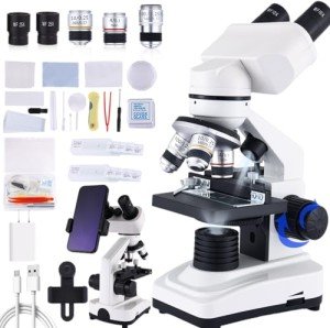 OOZSTAR 40X-2500X Binocular Microscope with Dual LED