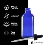 12 Pack Blue 4 oz Glass Dropper Bottles