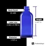 12 Pack Blue 4 oz Glass Dropper Bottles