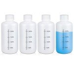 8oz Narrow Mouth Plastic Lab Bottles with Caps