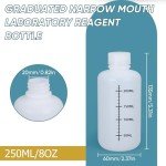 8oz Narrow Mouth Plastic Lab Bottles with Caps