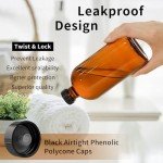 15 Pack Amber Glass Bottles with Caps