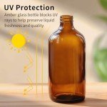 15 Pack Amber Glass Bottles with Caps