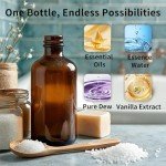 15 Pack Amber Glass Bottles with Caps