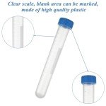 15ml Plastic Centrifuge Tubes with Screw Caps - 100 Pack